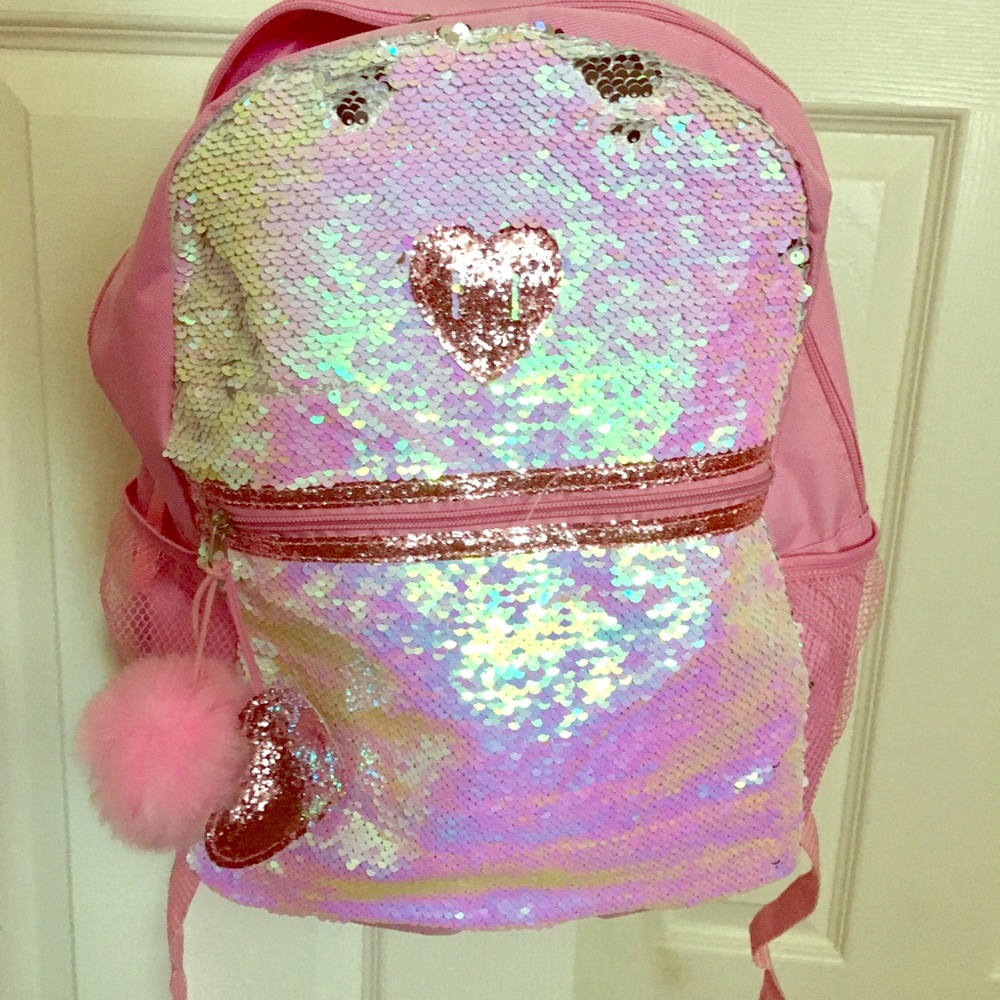 PINK sequined backpack